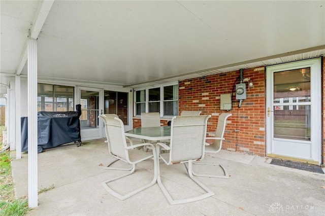 view of patio / terrace featuring a grill