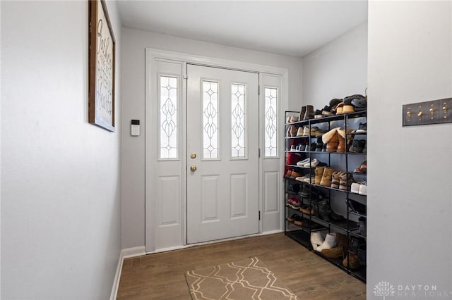 foyer entrance featuring hardwood / wood-style floors