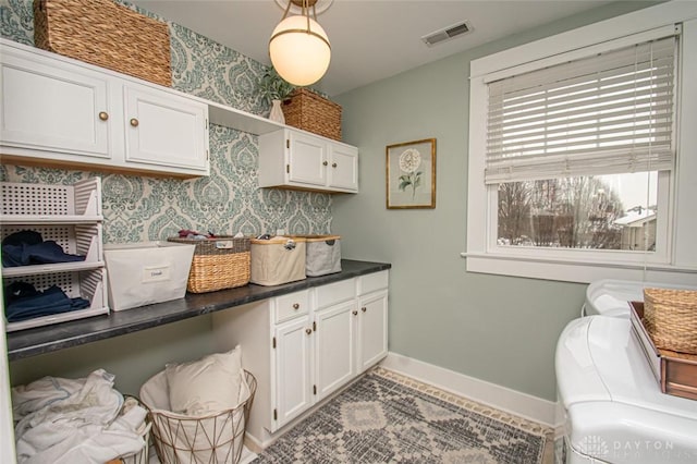 interior space with white cabinets