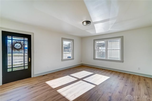 entryway with light wood-type flooring and plenty of natural light