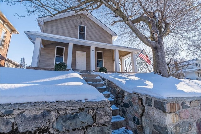 view of front of house with covered porch