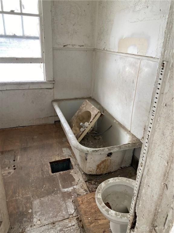 bathroom with a bath and toilet