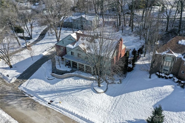 view of snowy aerial view