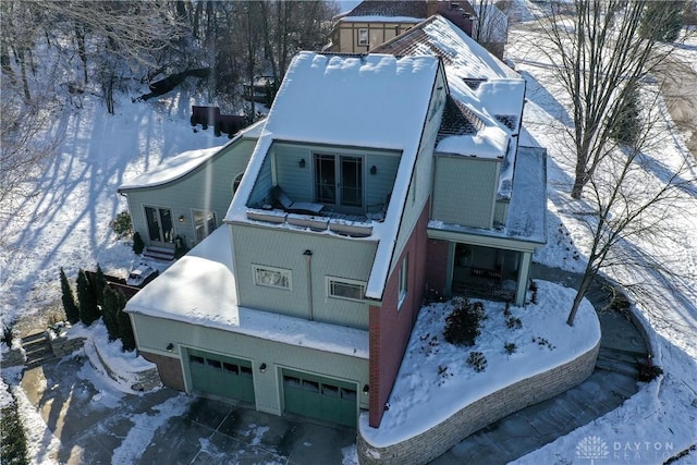 view of snowy aerial view