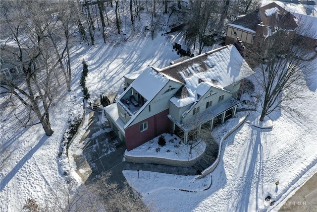 view of snowy aerial view