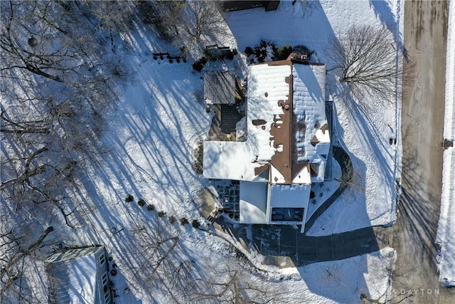 view of snowy aerial view