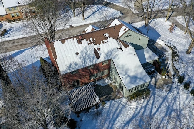 view of snowy aerial view