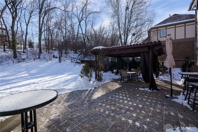 exterior space with a pergola