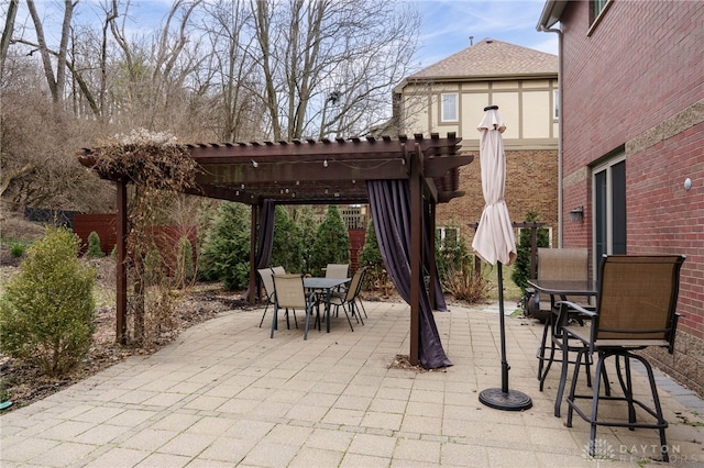 view of patio / terrace with a pergola