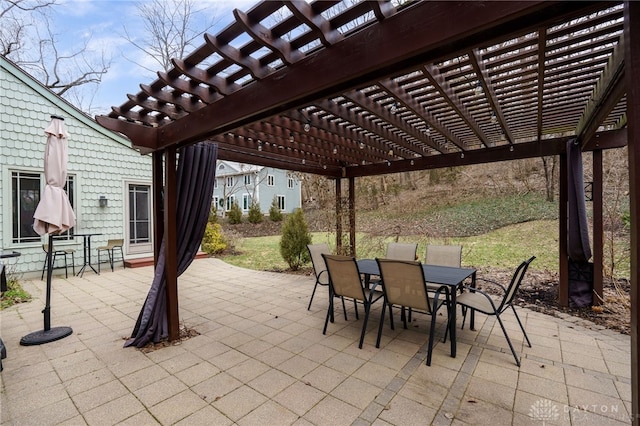 view of patio / terrace with a pergola