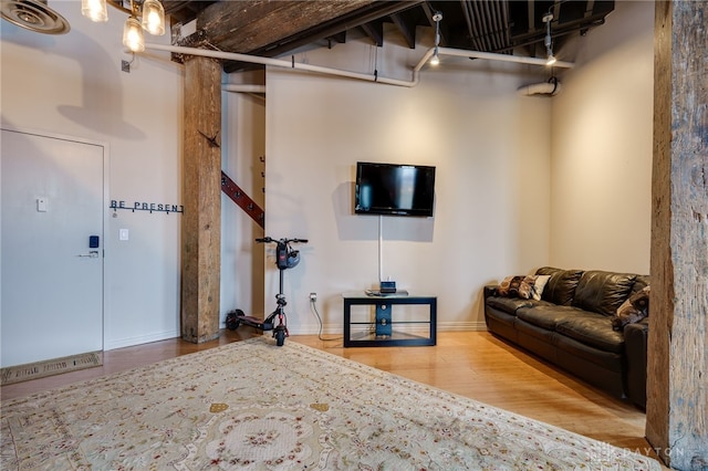 living room featuring hardwood / wood-style floors