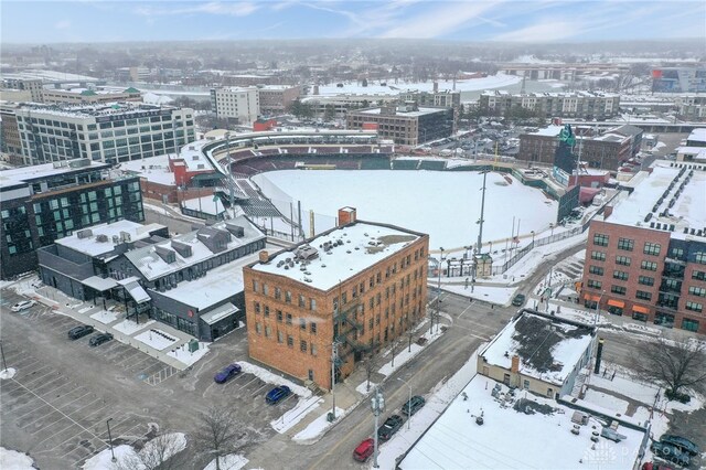 view of snowy aerial view