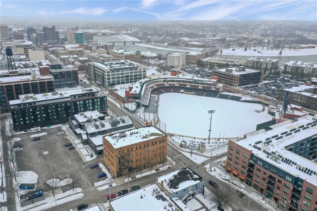 view of snowy aerial view