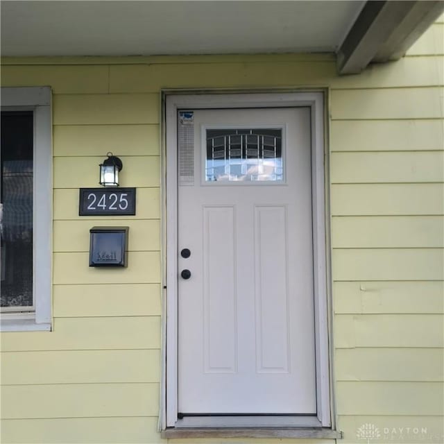 view of doorway to property