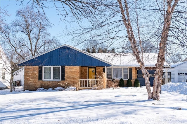 view of single story home