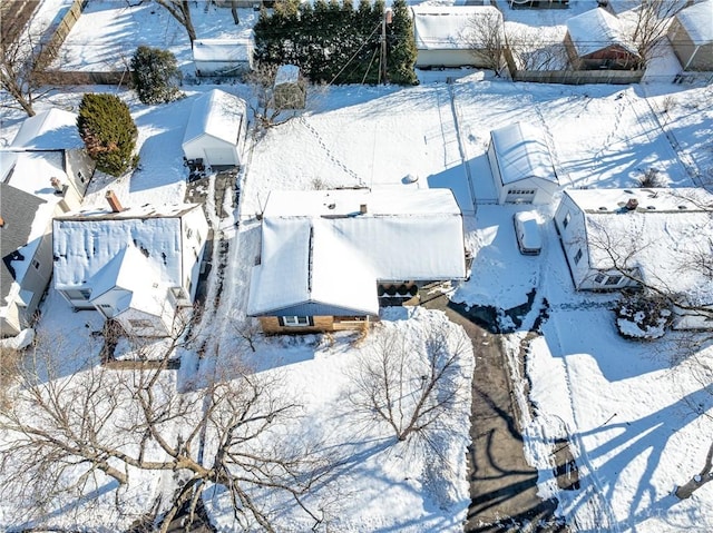 view of snowy aerial view