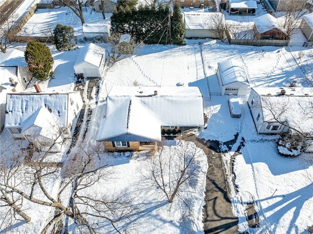 view of snowy aerial view