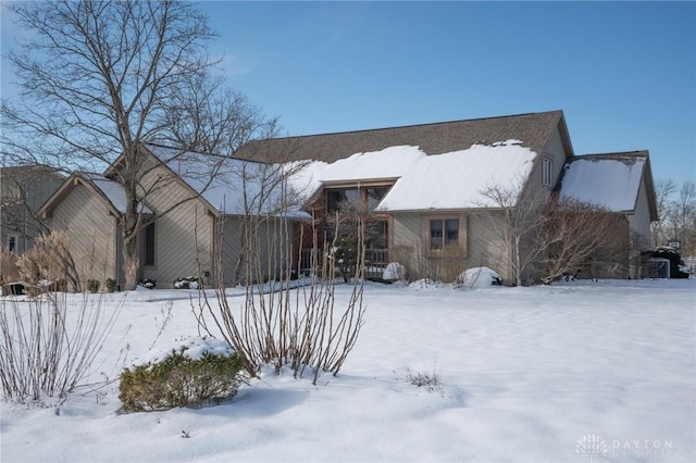 view of snow covered exterior