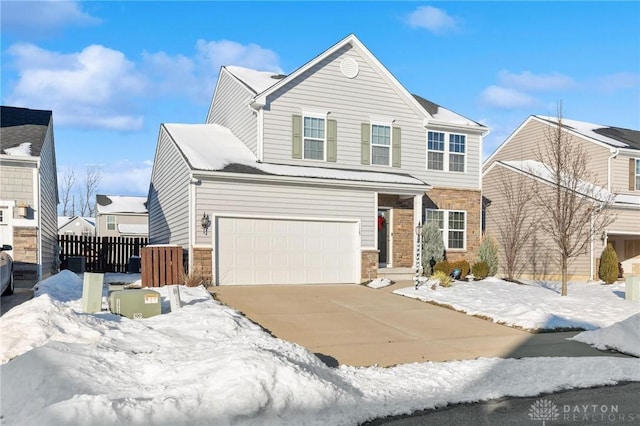 view of property featuring a garage