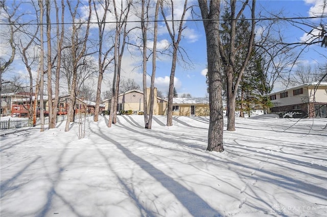 view of snowy yard