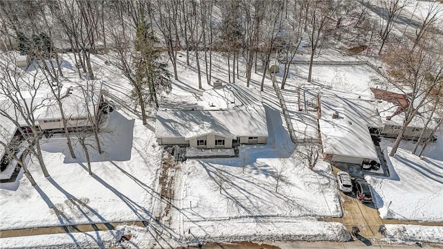 view of snowy aerial view