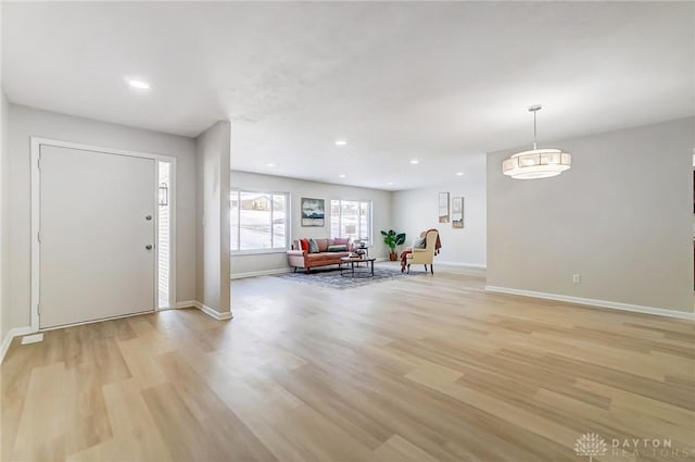 foyer featuring light wood-type flooring