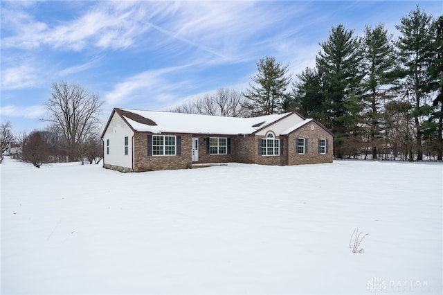 view of single story home