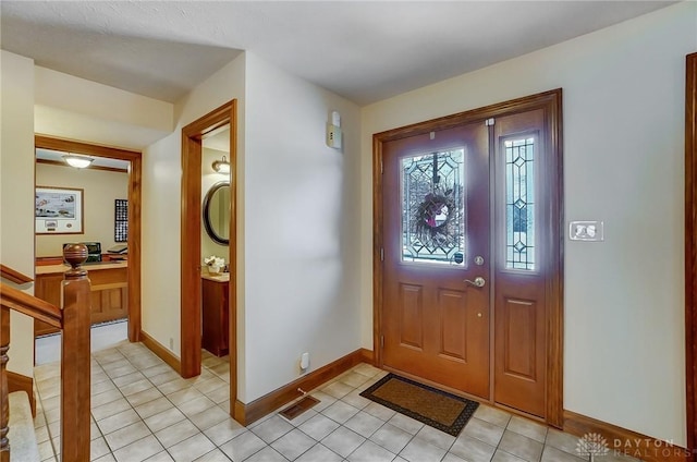 view of tiled foyer