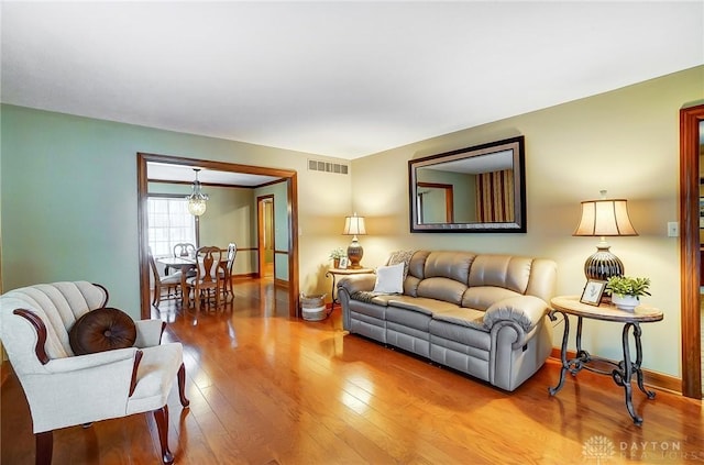 living room featuring hardwood / wood-style floors