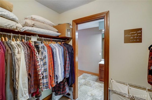 view of walk in closet