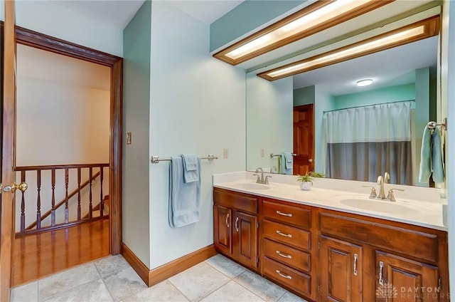 bathroom featuring vanity and tile patterned floors