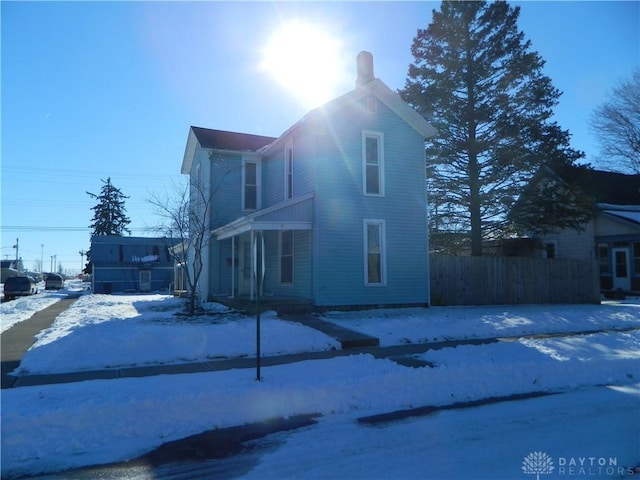 view of snowy exterior