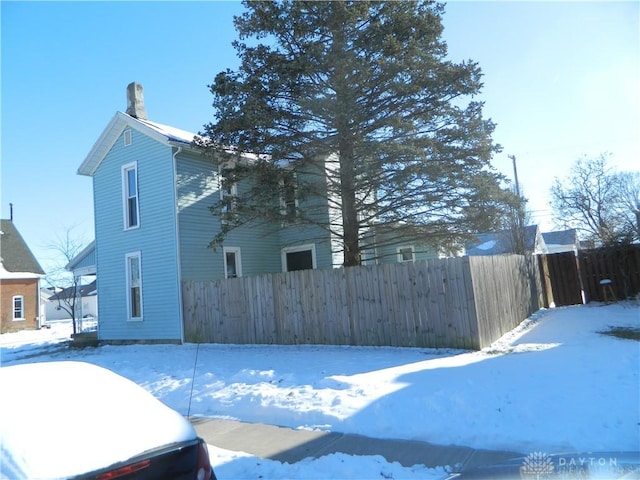 view of snowy exterior