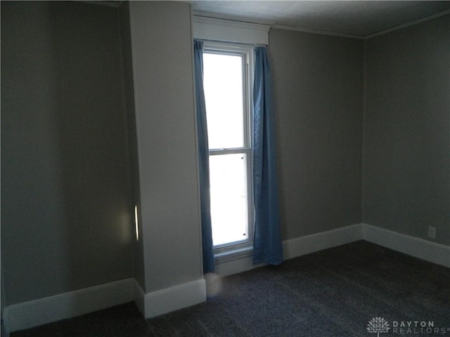 carpeted spare room featuring a wealth of natural light