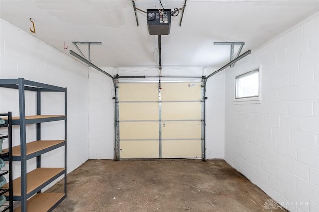 garage featuring a garage door opener