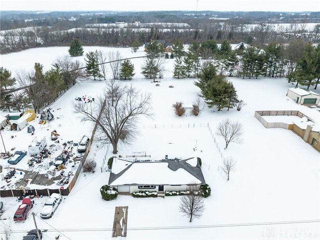 view of snowy aerial view