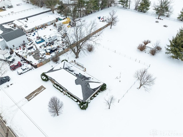 view of snowy aerial view