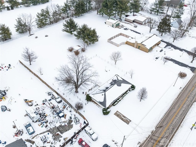 view of snowy aerial view