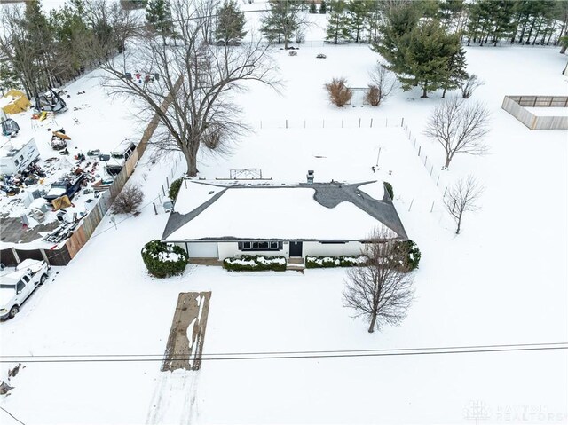 view of snowy aerial view