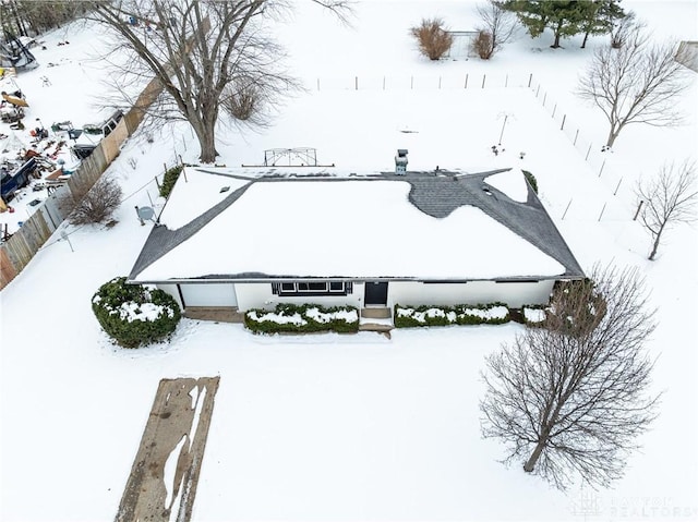 view of snowy aerial view