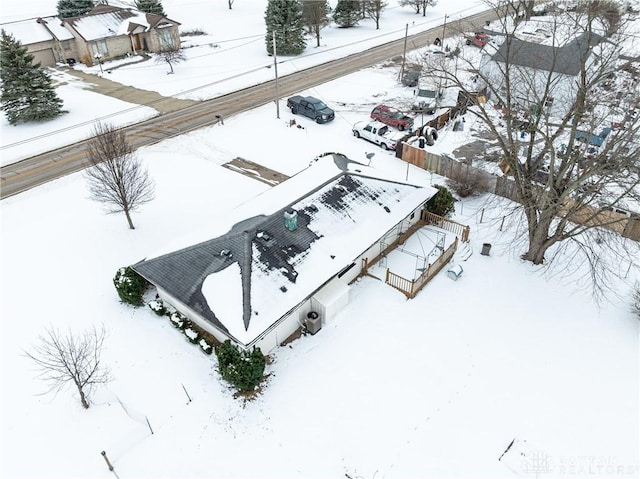 view of snowy aerial view