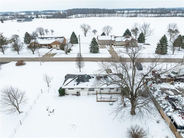 view of snowy aerial view