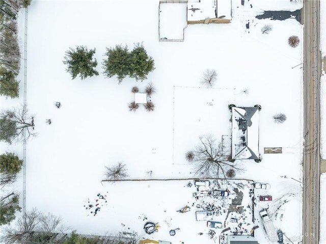 view of snowy aerial view