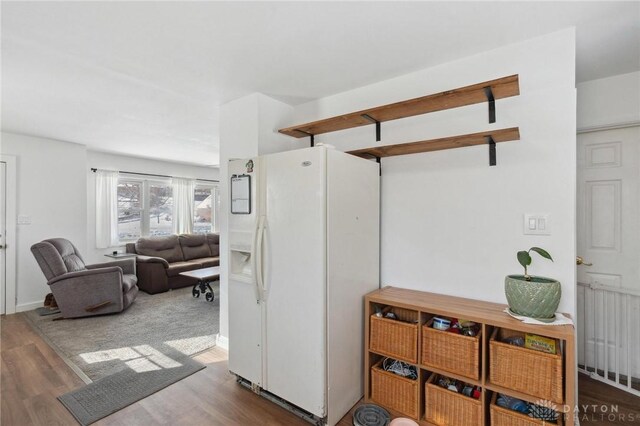 interior space with hardwood / wood-style floors