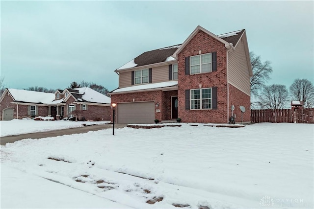 view of front of home with a garage