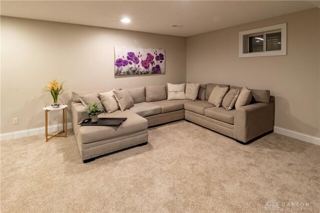 view of carpeted living room