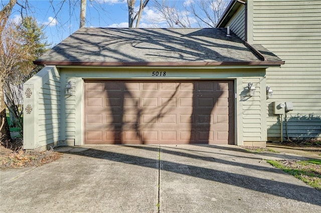 view of garage