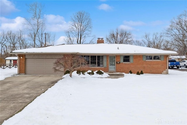 single story home with a garage