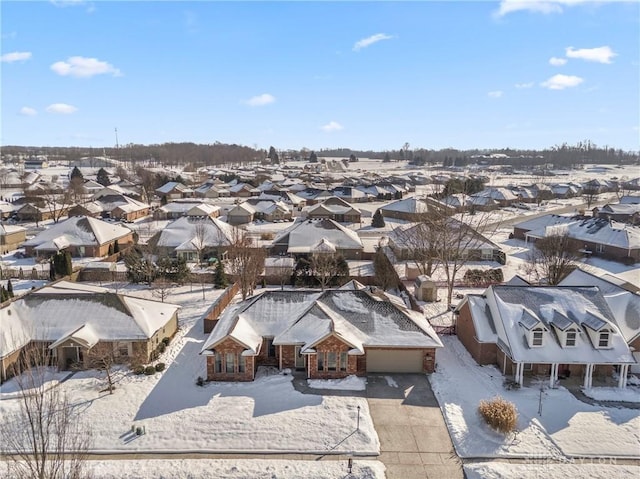 view of snowy aerial view