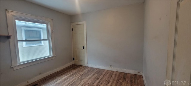 spare room featuring light hardwood / wood-style floors